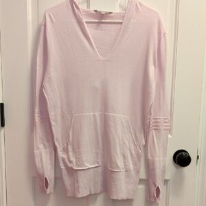 Athleta Soft Pink V-Neck Lightweight Sweater